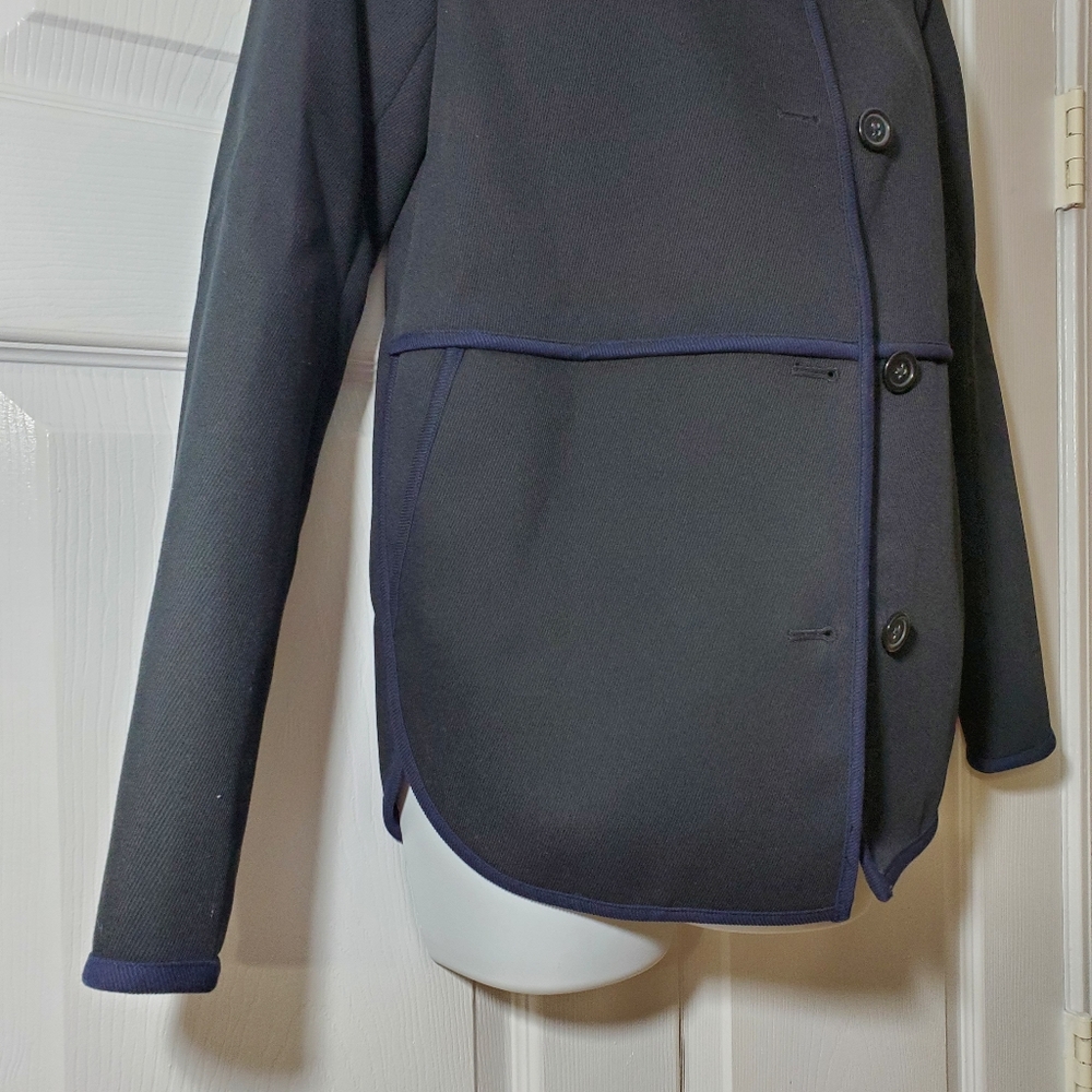 J. Crew Split Hem Blue Tipped Twill Modern Jacket… - image 3